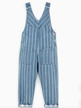 Zara Striped Denim Romper